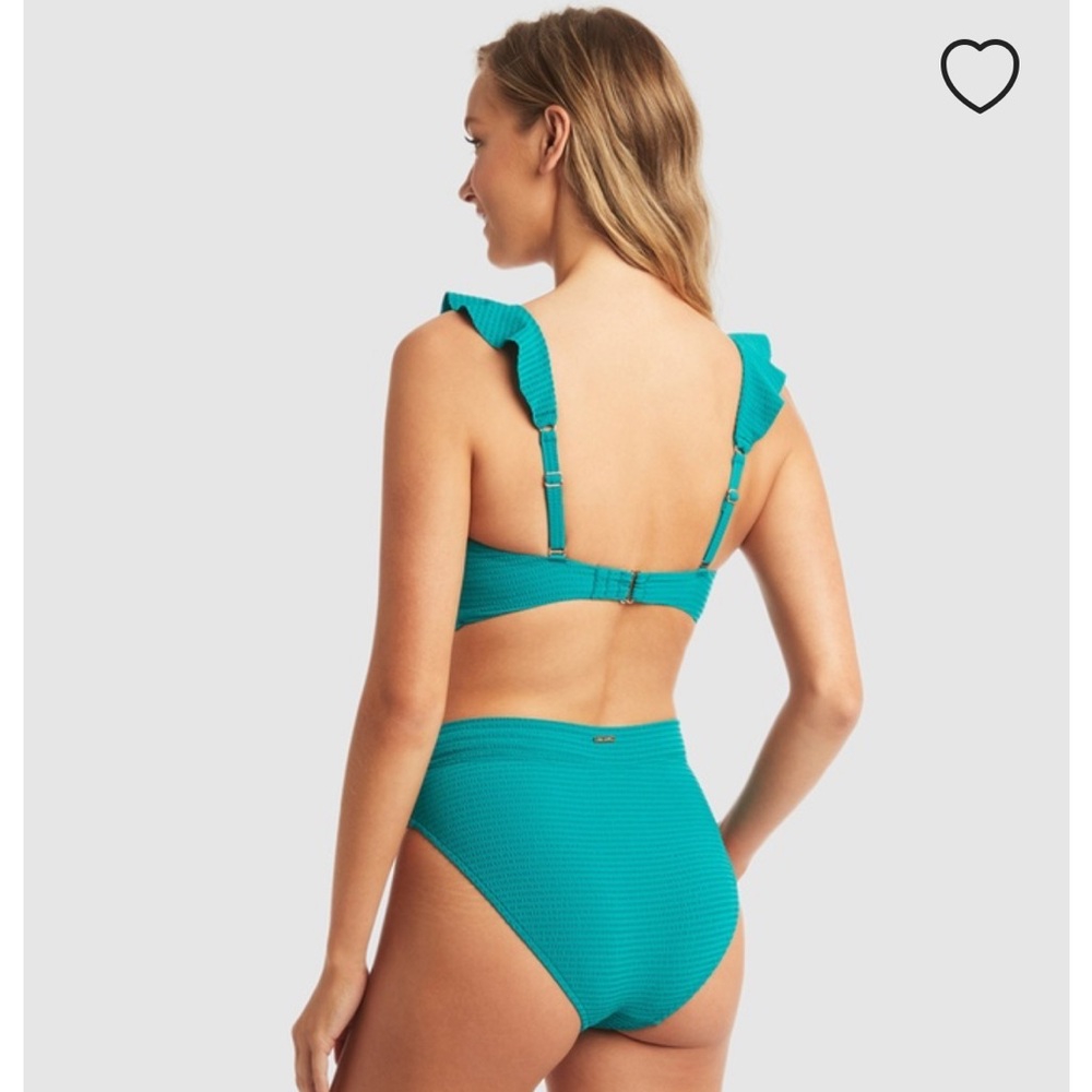 Chic Teal Ruffle Bikini Set - Picture 3 of 7